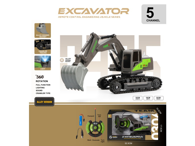 5-Way Alloy Bucket Remote-Controlled Engineering Vehicle