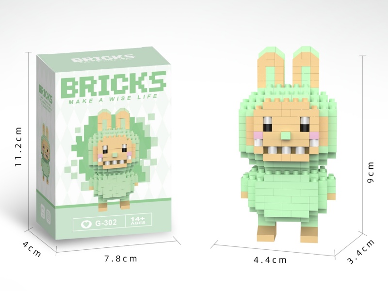 Building Blocks: 230 PCS Of Pink And Green Dolls
