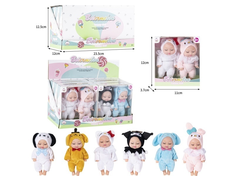 4-Inch Solid 2-Person Sleeping Doll (6 Boxes)