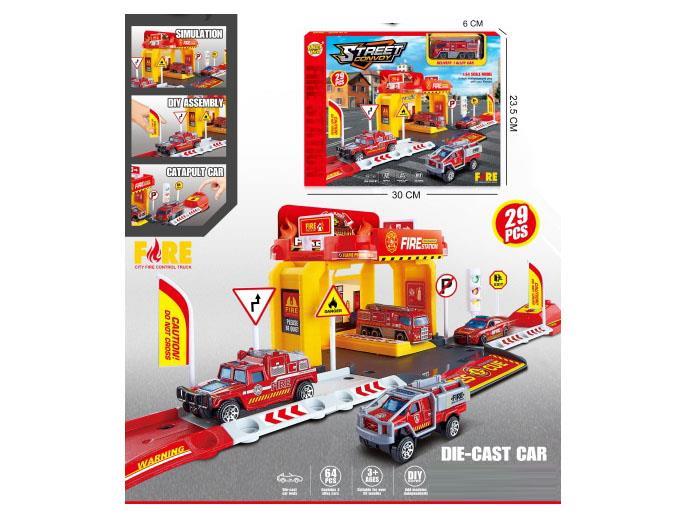 The urban fire track ejection parking lot is equipped with one alloy vehicle