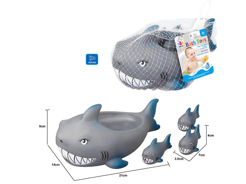 Cute Shark Kids Bath Toy Set