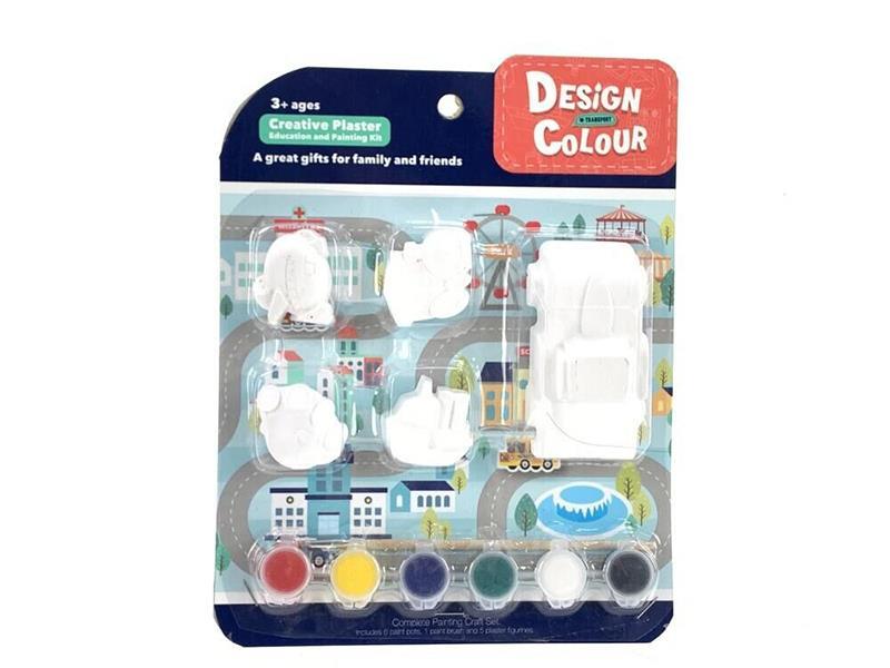 Plaster Coloured Drawing Set - Vehicle