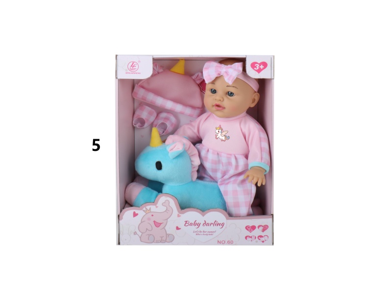 12-Inch Filled Cotton Doll Unicorn Accessories