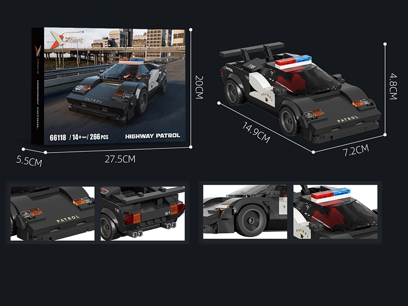 Lamborghini Countach Highway Patrol Car Building Blocks 266pcs