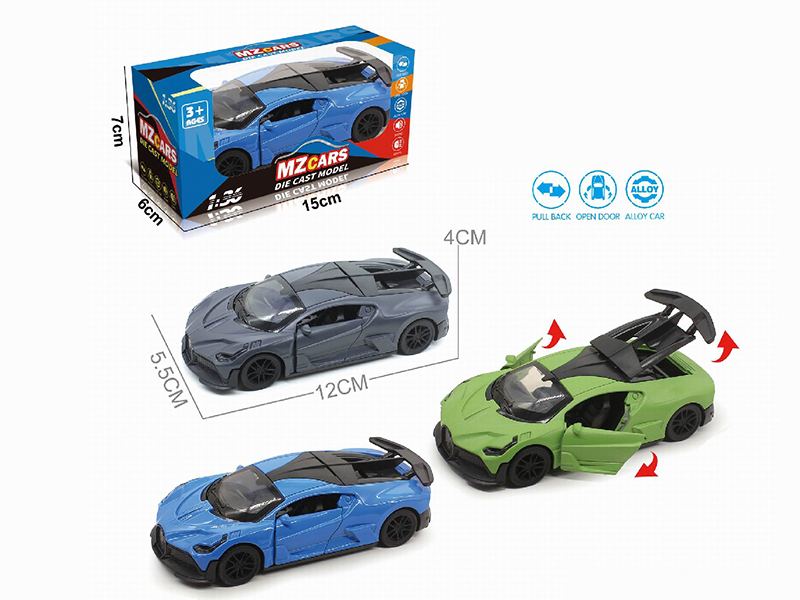 1:36 Pull Back Alloy Sports Car(3 Doors Can Open)