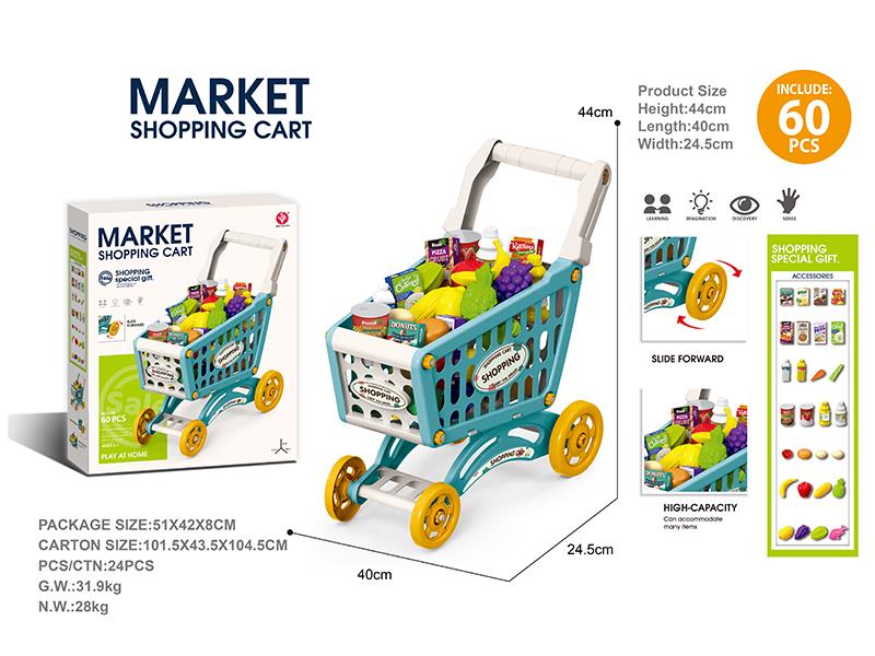 Market Shopping Cart Play Set