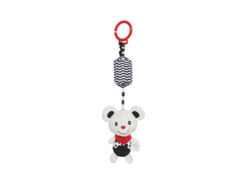 A Plush Baby Bell Pendant With A Sound-Making Bear