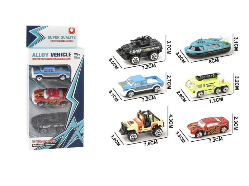 3 Pieces Of Sliding Simulation Alloy Car