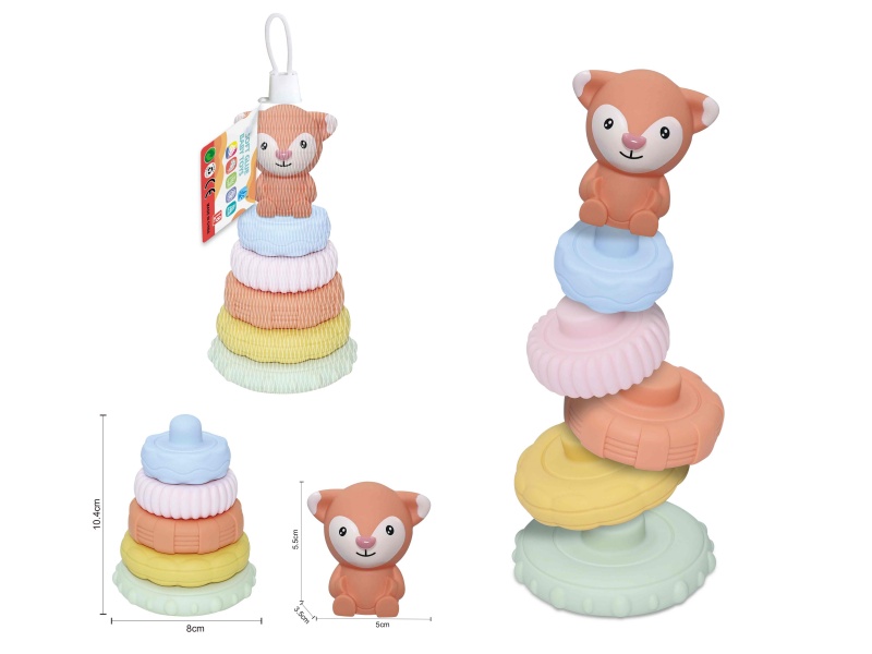 Soft Plastic Animal Stacking Toy(Fox) 6pcs