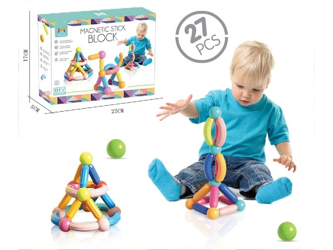 Creative Building Block Magnetic Rods 27PCS