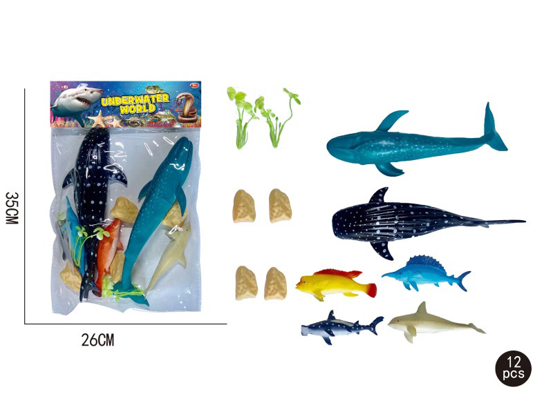 Marine Animal Set: 12 Pcs