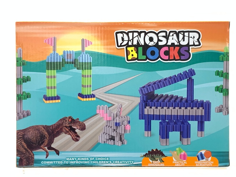 Diamond Building Blocks With 2 Dinosaurs, Approximately 290 Pieces - Diy Building Block Educational Toys, Building And Assembling Educational Building Blocks, Early Education, Parent-Child Interaction