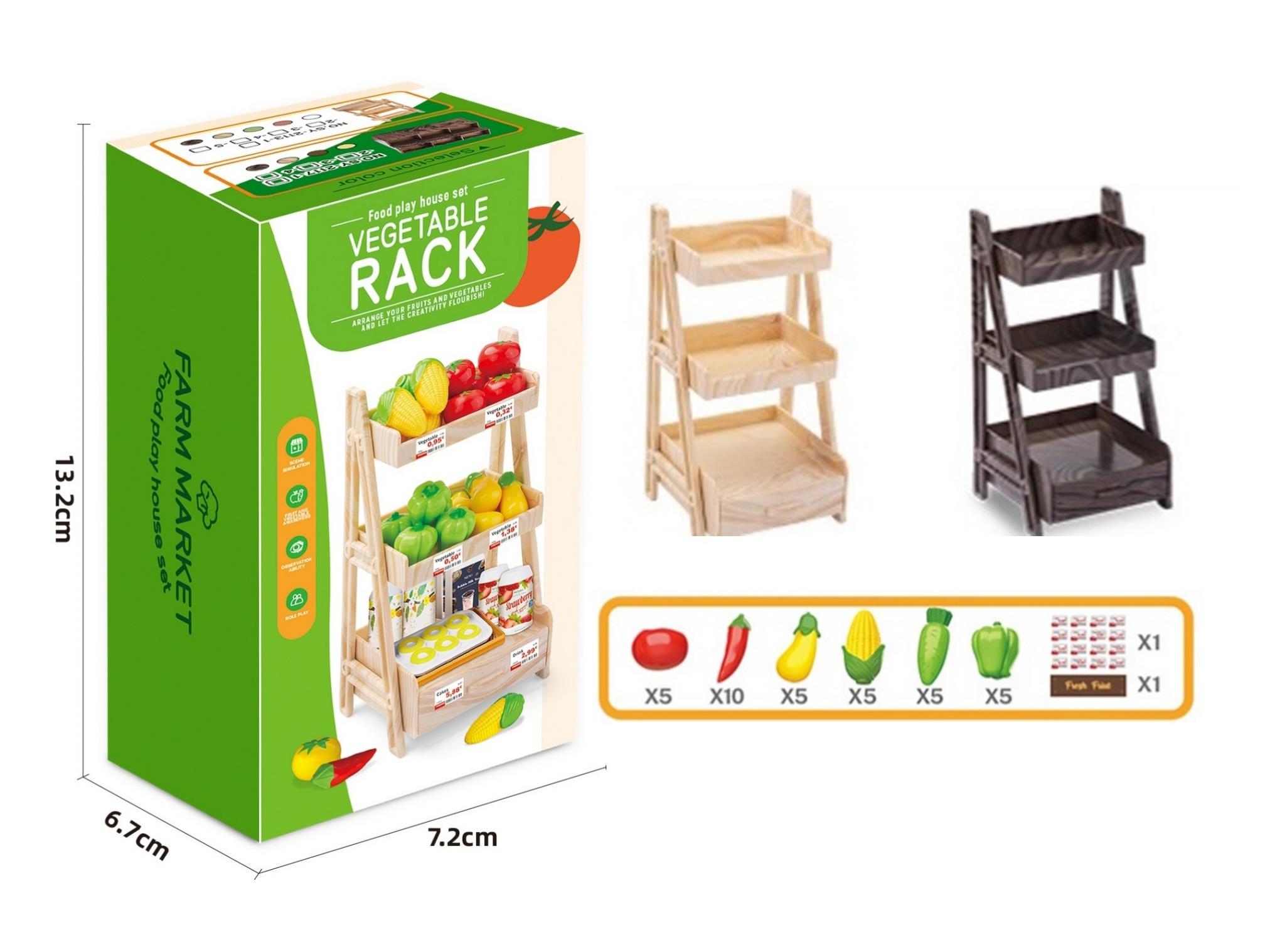 Vegetable Rack With Spray-Painted Vegetable Set