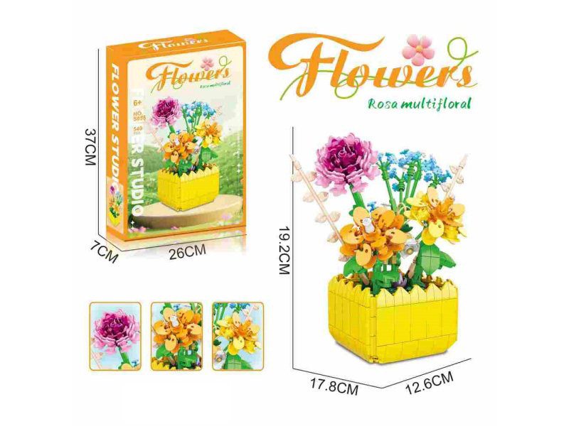 Building Block Rose 549Pcs- Flower Series