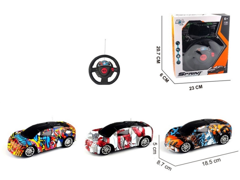 2-Channel  Remote-Controlled Graffiti Bugatti