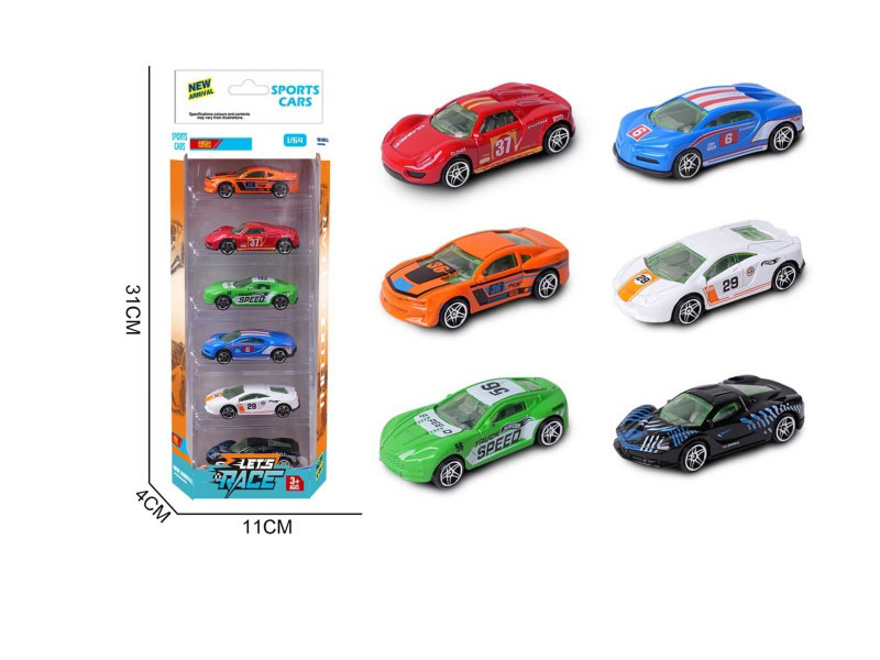 6 1:64 Alloy Car Models, 6 Pieces Each