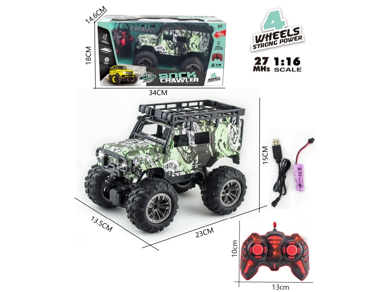 1:16 27Mhz 4CH Remote Control Off-Road Vehicle With Lights(Included  Batteries)