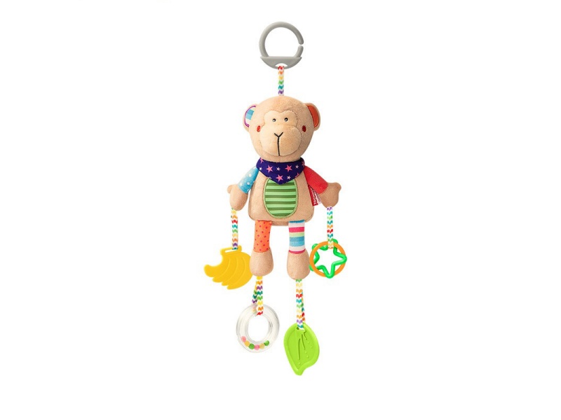 Monkey Baby Teething Plush Pendant
