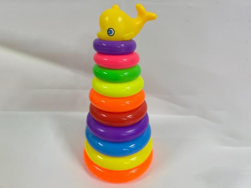 Dolphin Rainbow Tower Jenga Loop 10 Layers