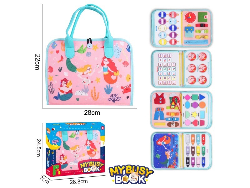 Montessori Early Childhood Education And Intelligence - Felt 5-Page Mermaid Busy Edition