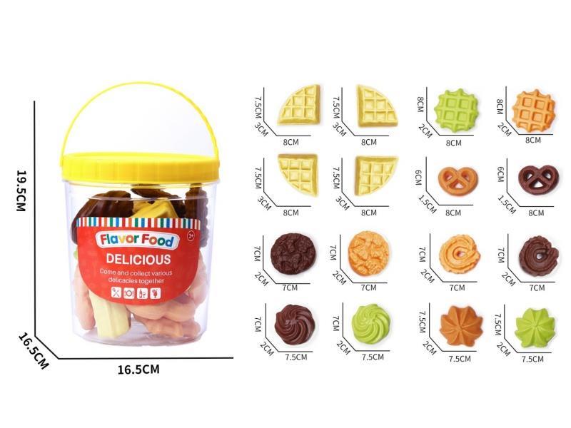 Play House Simulation Cookie Storage Bucket (16Pcs)