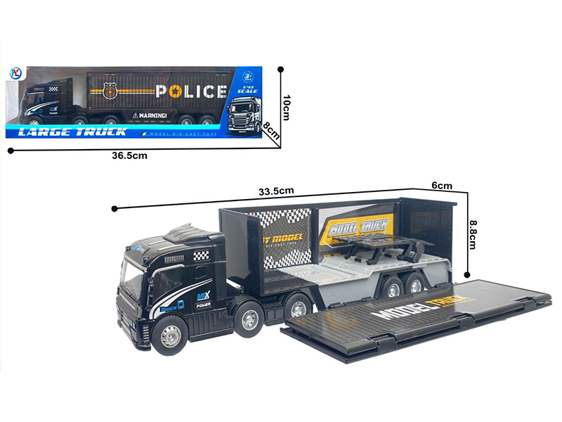 1:43 Friction Alloy Police Container Car