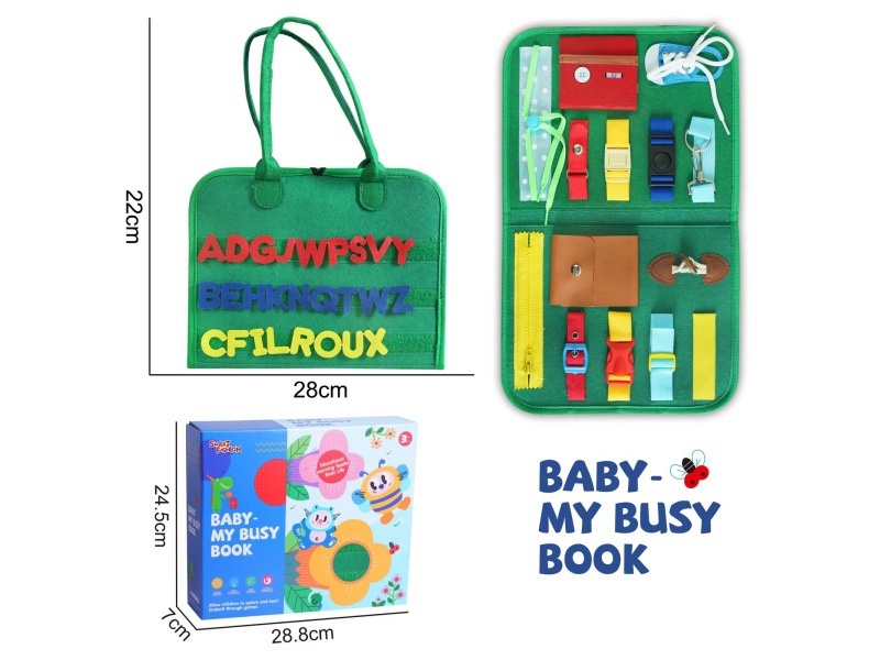 Montessori Early Childhood Education And Intelligence Development - Felt Single-Page Military Green Outer Wool Busy Board