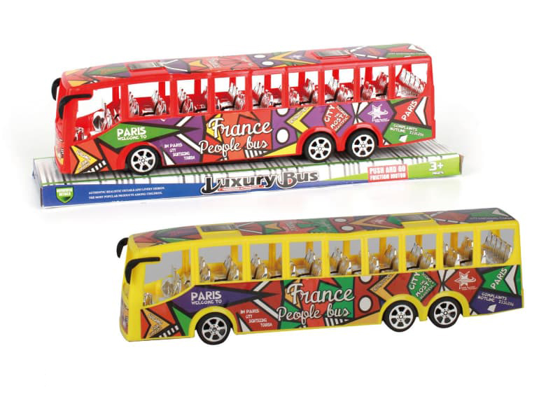 Solid Color Friction Bus Car