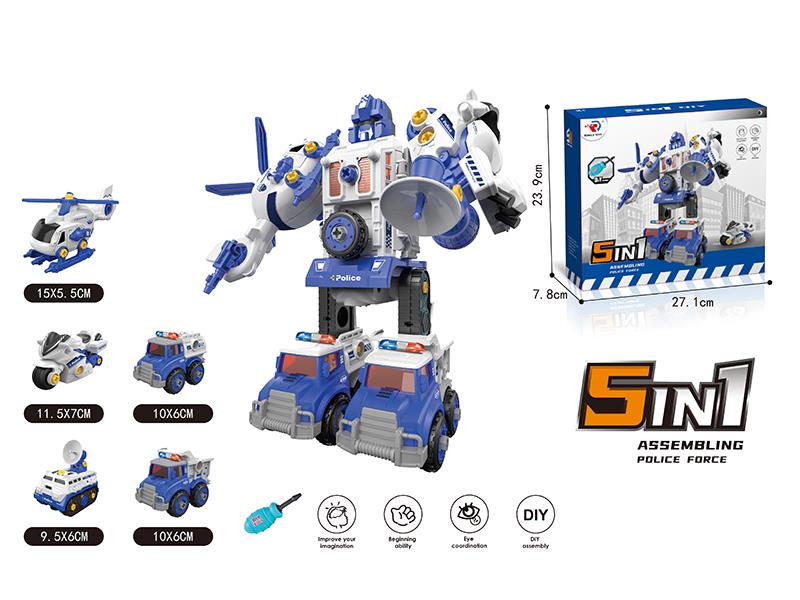 DIY Assembly Police Force 5 In 1