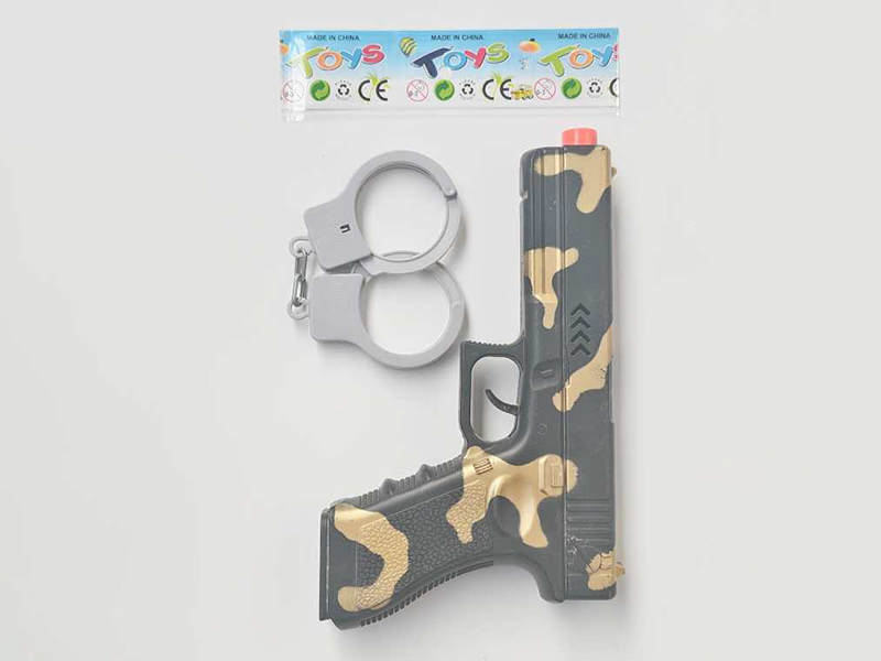Spray-Painted Flint Gun + Handcuffs