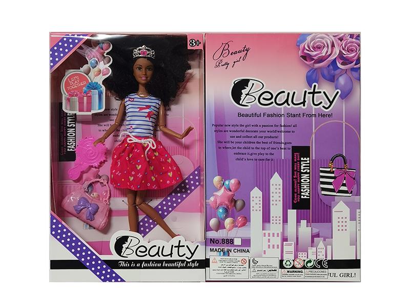 11.5" 11-Joint Solid Black-Skinned Doll