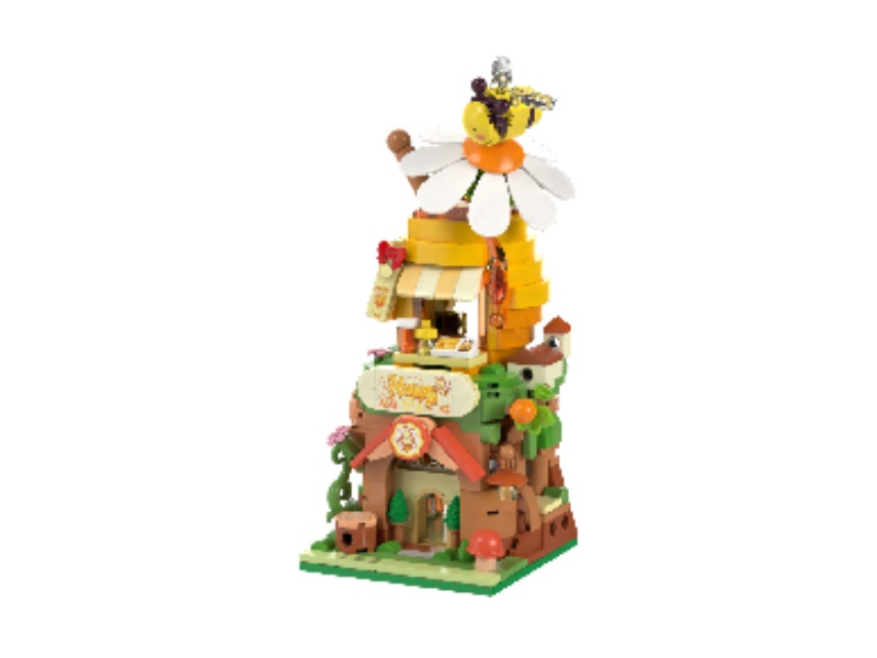A Colorful Street Scene With Building Blocks