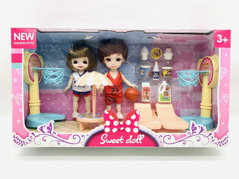 6 Inch Dolls Basketball Sports Set