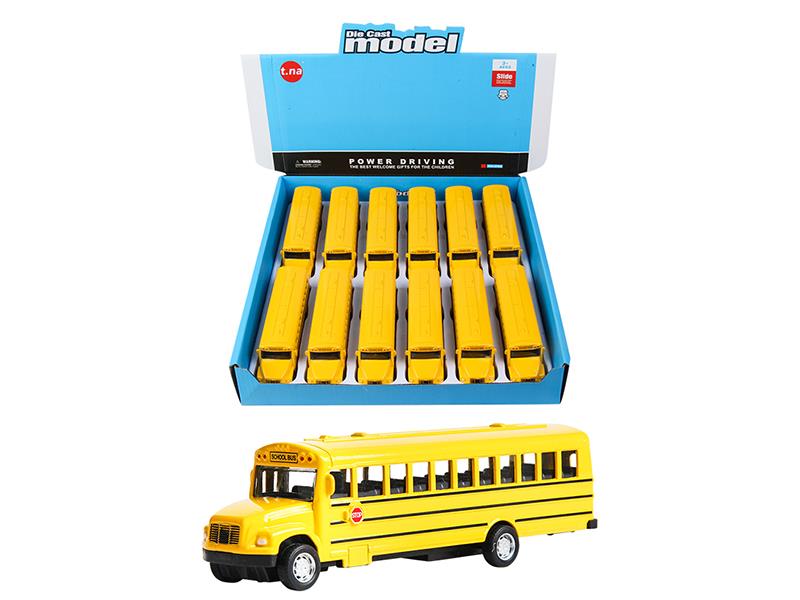 Alloy Pull Back School Bus 12pcs