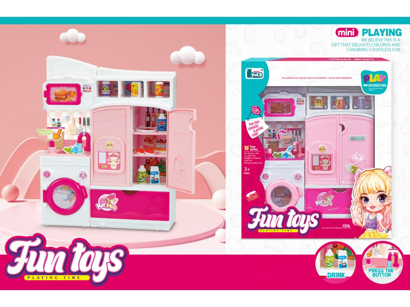 Cartoon Cabinet Faucet + Refrigerator