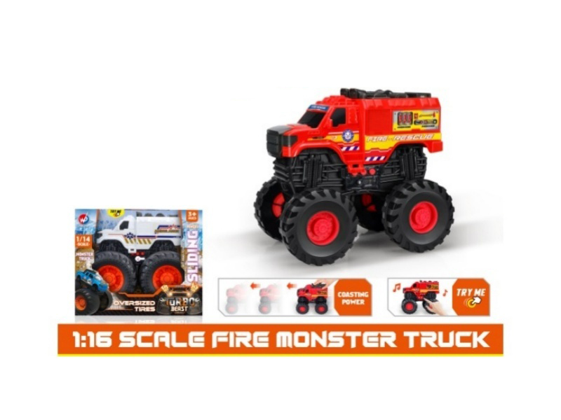 1:16 Hot Wheels Dinosaur Pickup Truck Inertia Vehicle [With Lights And Music]