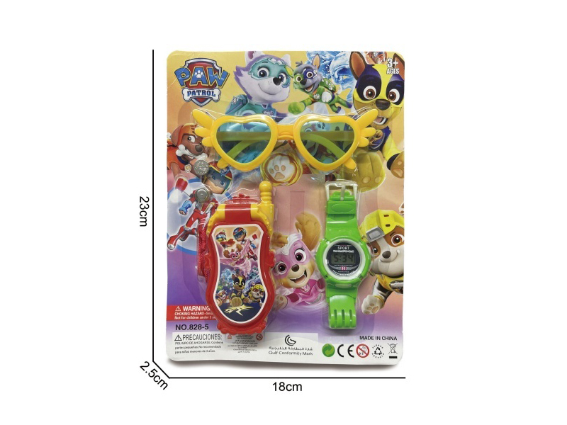 Paw Patrol Flip Phone * With 2 Ag13* Electronic Watch Bag, 1 Lr41 * Glasses