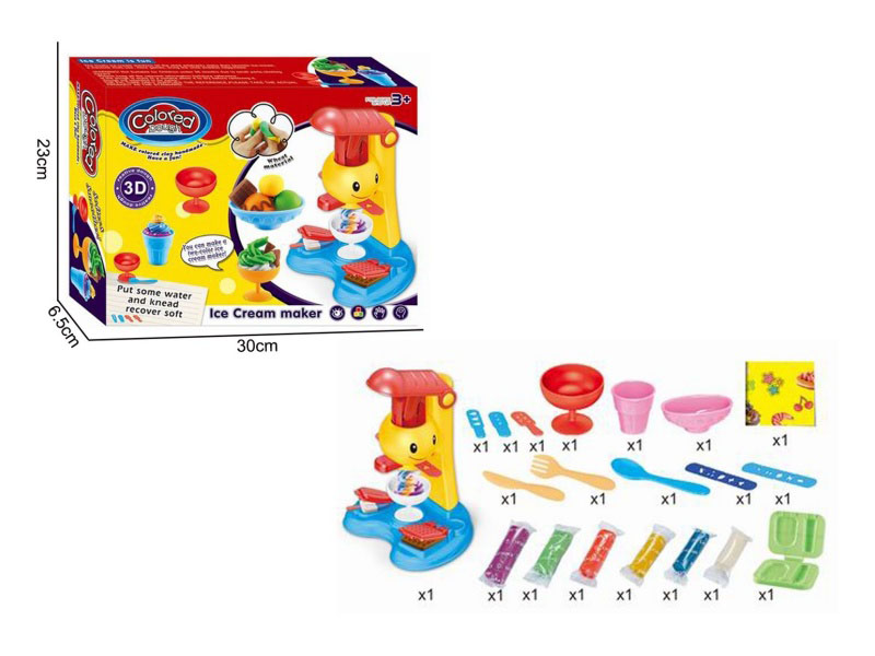 Smiling Face Ice Cream Machine Clay Set