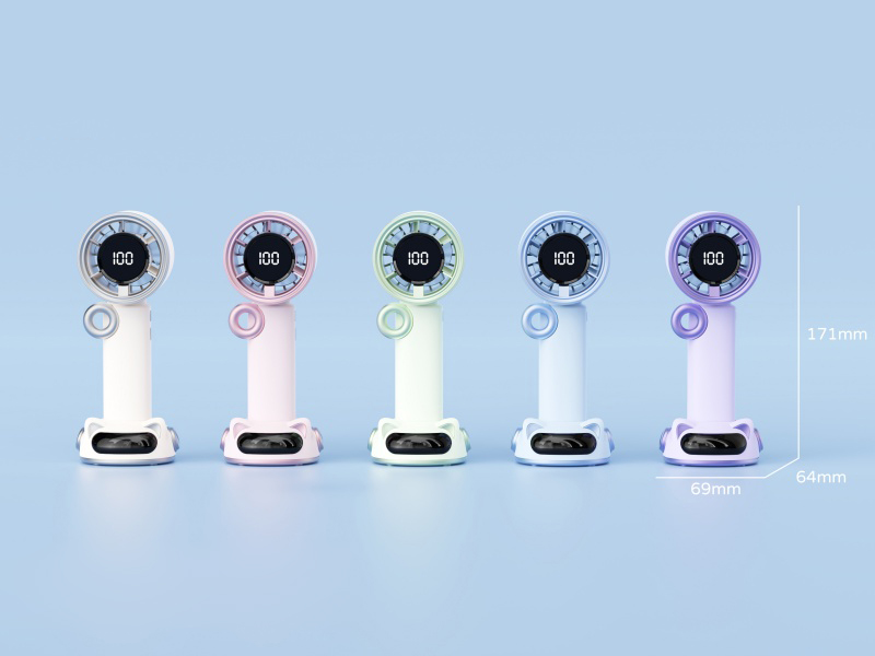 High-Speed Handheld Fan With Digital Display