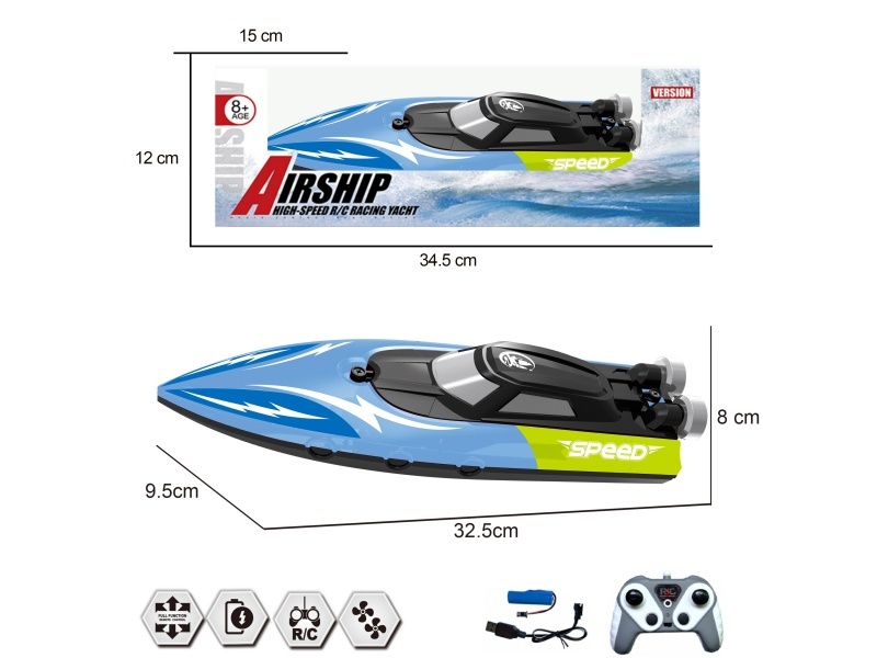 2.4G Twin-Paddle High-Speed Remote-Controlled Boat
