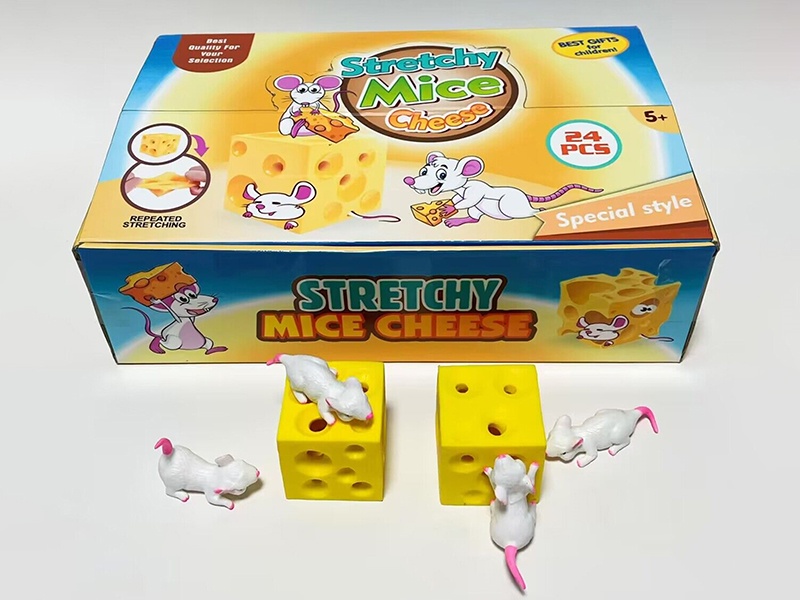 Stretchy Mice Cheese Toys 24pcs
