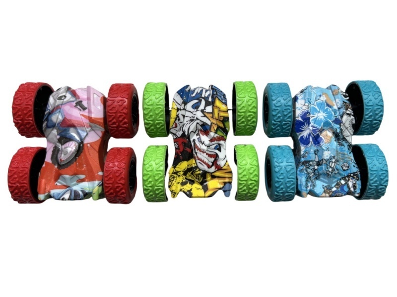 Graffiti Cartoon Racing Car, Double-Sided Inertial Dump Truck