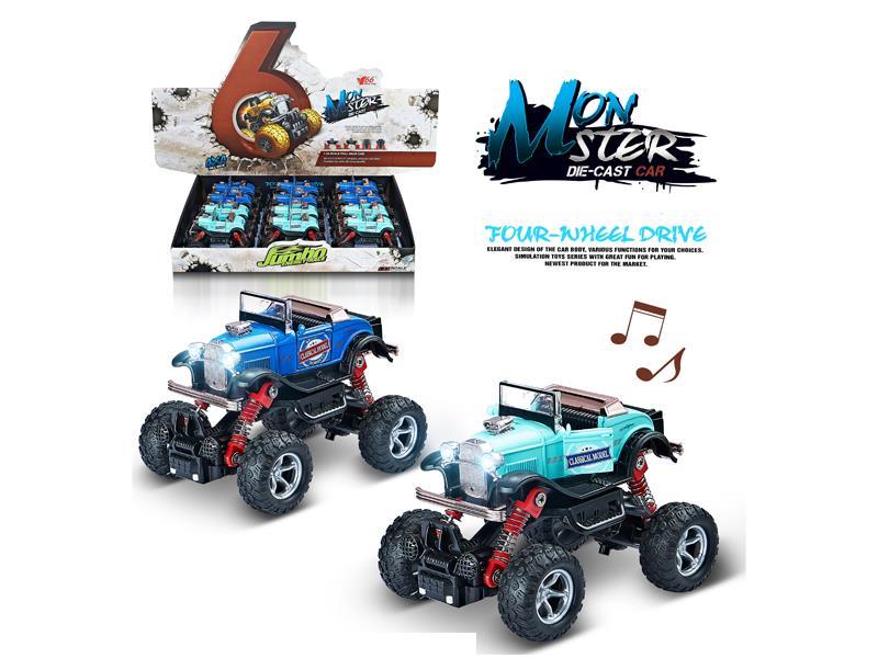 12PCS 1:34 Q Version Alloy Pull Back Simulation Climbing Wheel