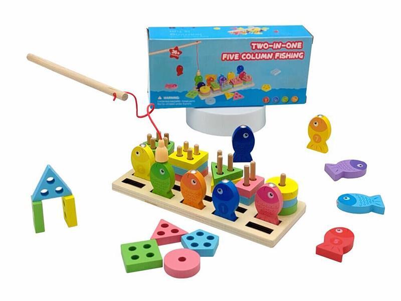 Wooden Shape Match Toy & Fishing Game