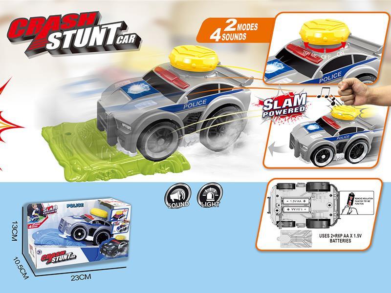 Slam Power Crash Stunt Car Electric Police Car With Roadblock
