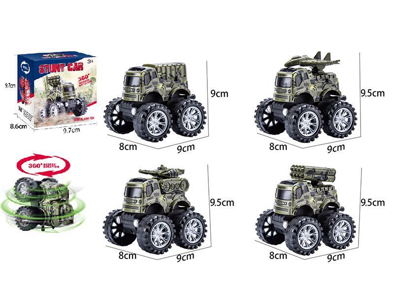 Friction Stunt Military Truck
