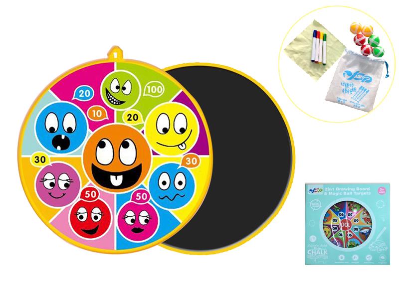 2 In 1 Drawing Board & Velcro Dartboard