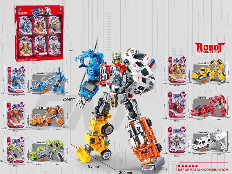 Rescue Team Transforming Robot Toys 12pcs