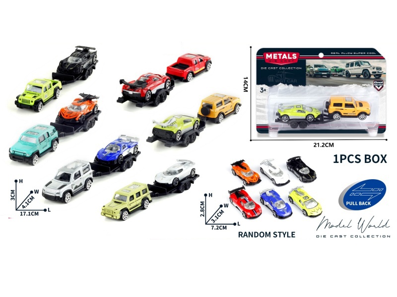 1: 64. Alloy Sliding Off-Road Vehicle Towing Sports Car 6 Mixed Models