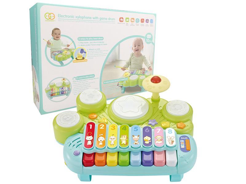 Electronic Xylophone With Game Drum